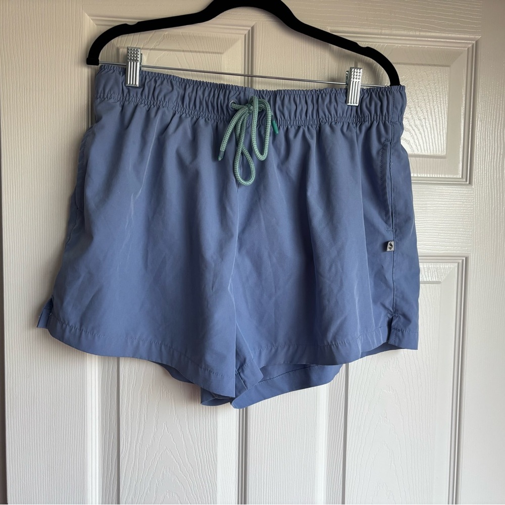 Women's Athletic Drawstring Shorts in Light Blue